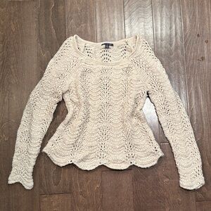 American Eagle Cream Knit Sweater